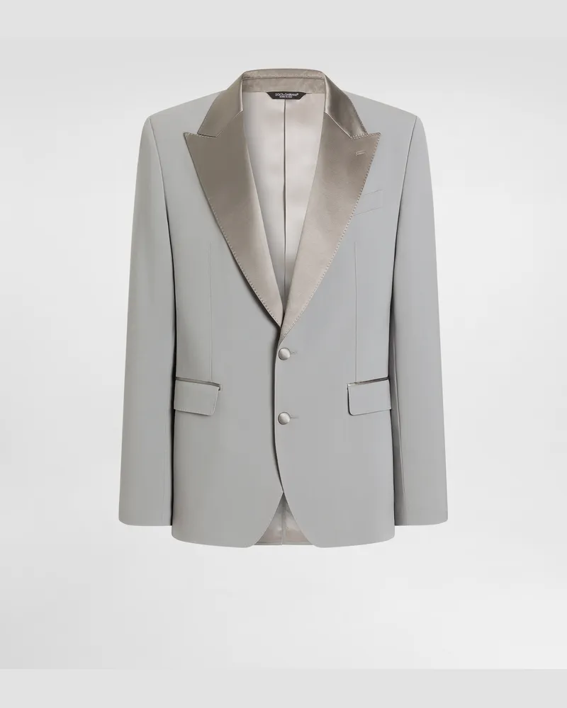 Dolce & Gabbana Sicilia Light Single-breasted Micro-rib Tuxedo Jacket - Mann Collection Grau 