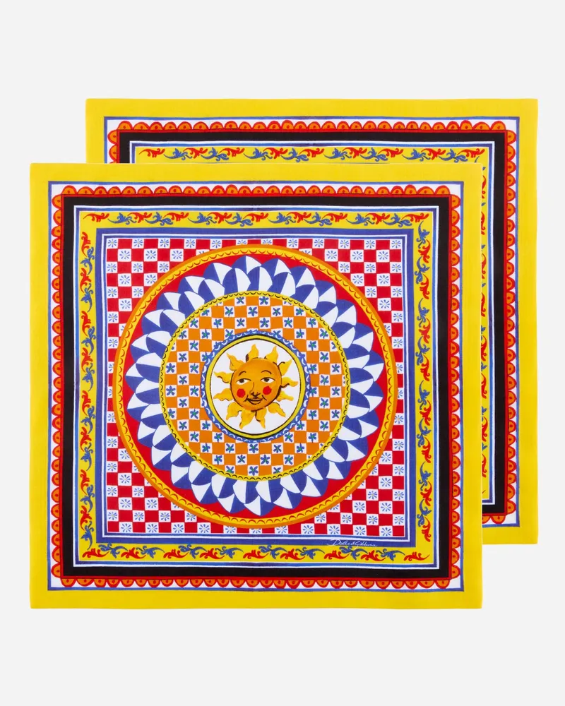 Dolce & Gabbana 2er-set Servietten Aus Leinen - Servietten Mehrfarbig Mehrfarbig