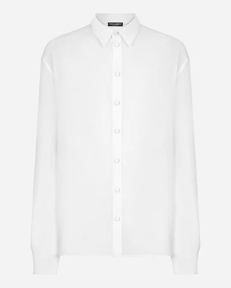 Dolce & Gabbana Seidenhemd - Mann Hemden Wei� Seide Weiss