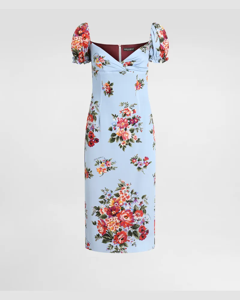 Dolce & Gabbana Flower Bouquet-print Dress - Frau Kleider Mehrfarbig Mehrfarbig