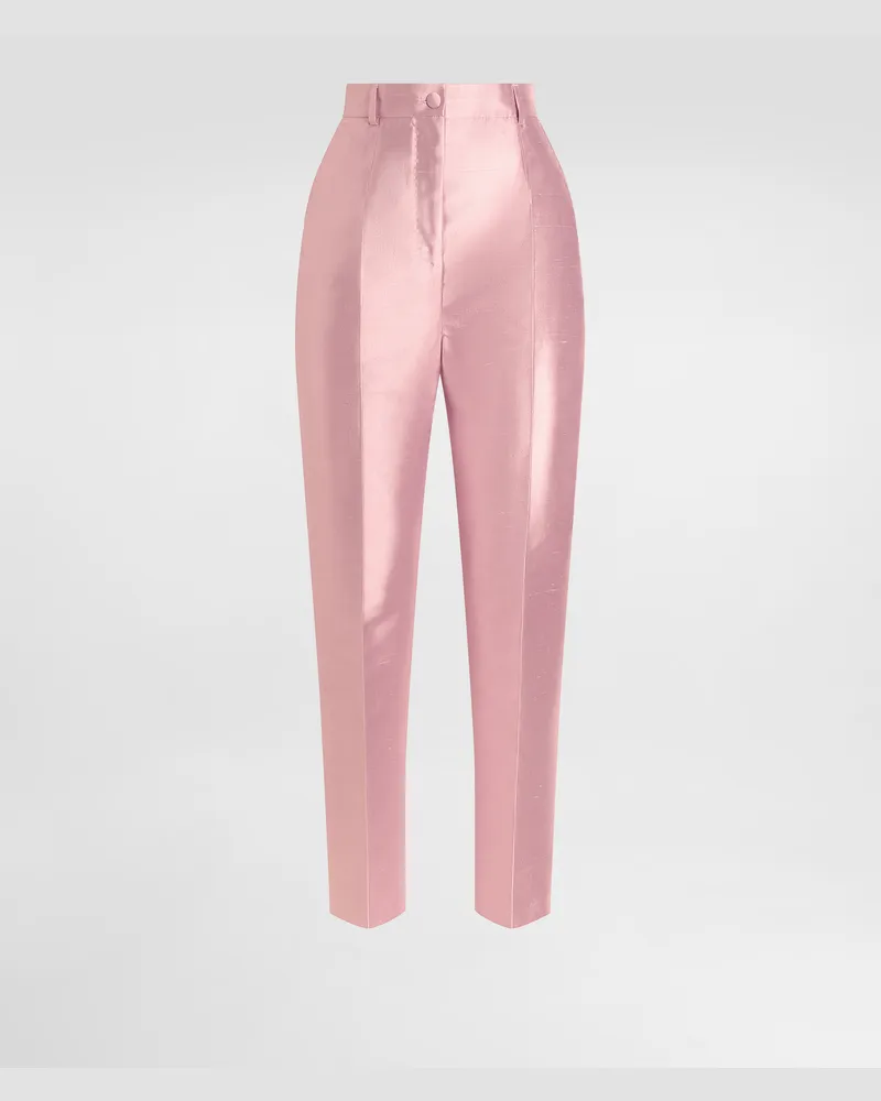 Dolce & Gabbana Silk Shantung Trousers - Frau Hosen Und Shorts Rosa Pink