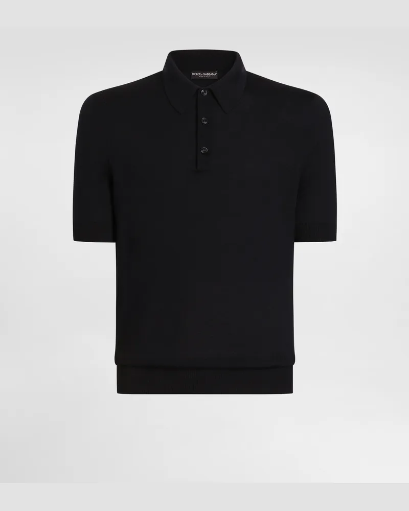 Dolce & Gabbana Poloshirt Aus Kaschmir - Mann Strickwaren Blau Blau