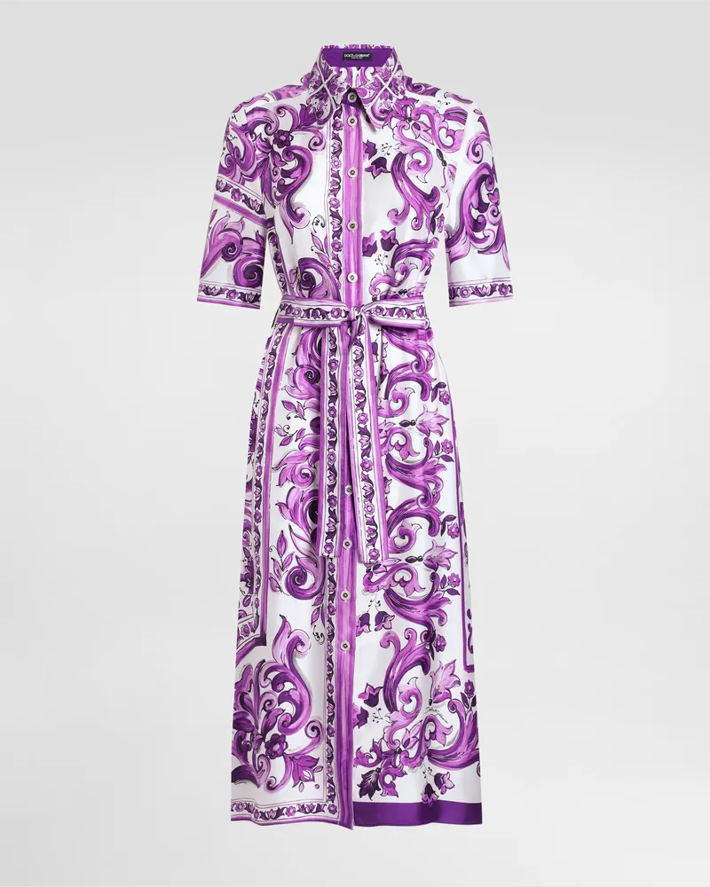 Dolce & Gabbana Majolica-print Twill Shirt Dress - Frau Kleider Multicolor Multicolor