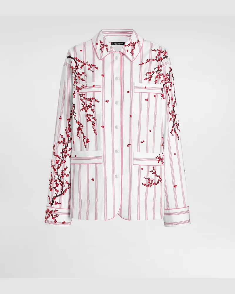 Dolce & Gabbana Vanity Shirt With Flower Embroidery - Frau Blusen Und Tops Mehrfarbig Multicolor