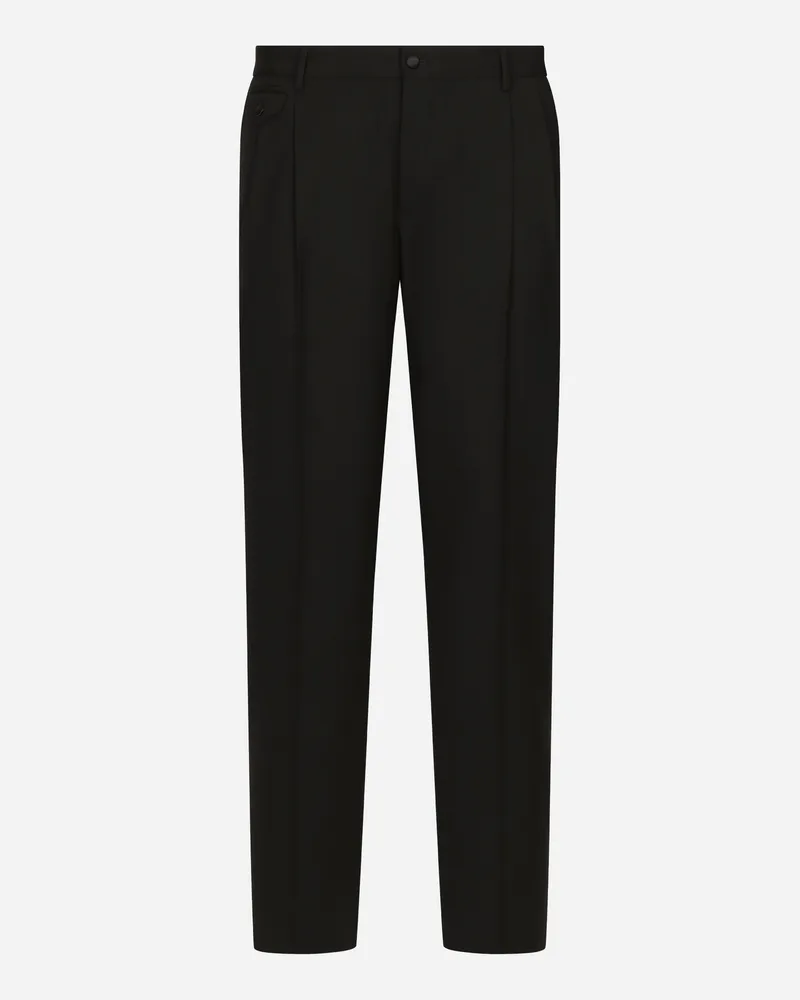 Dolce & Gabbana Klassische Hose Aus Wolle - Mann Hosen Und Shorts Schwarz Schwarz