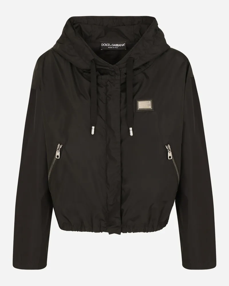 Dolce & Gabbana Windjacke Aus Technischem Gewebe Mit Kapuze - Frau Mäntel Und Jacken Schwarz Schwarz