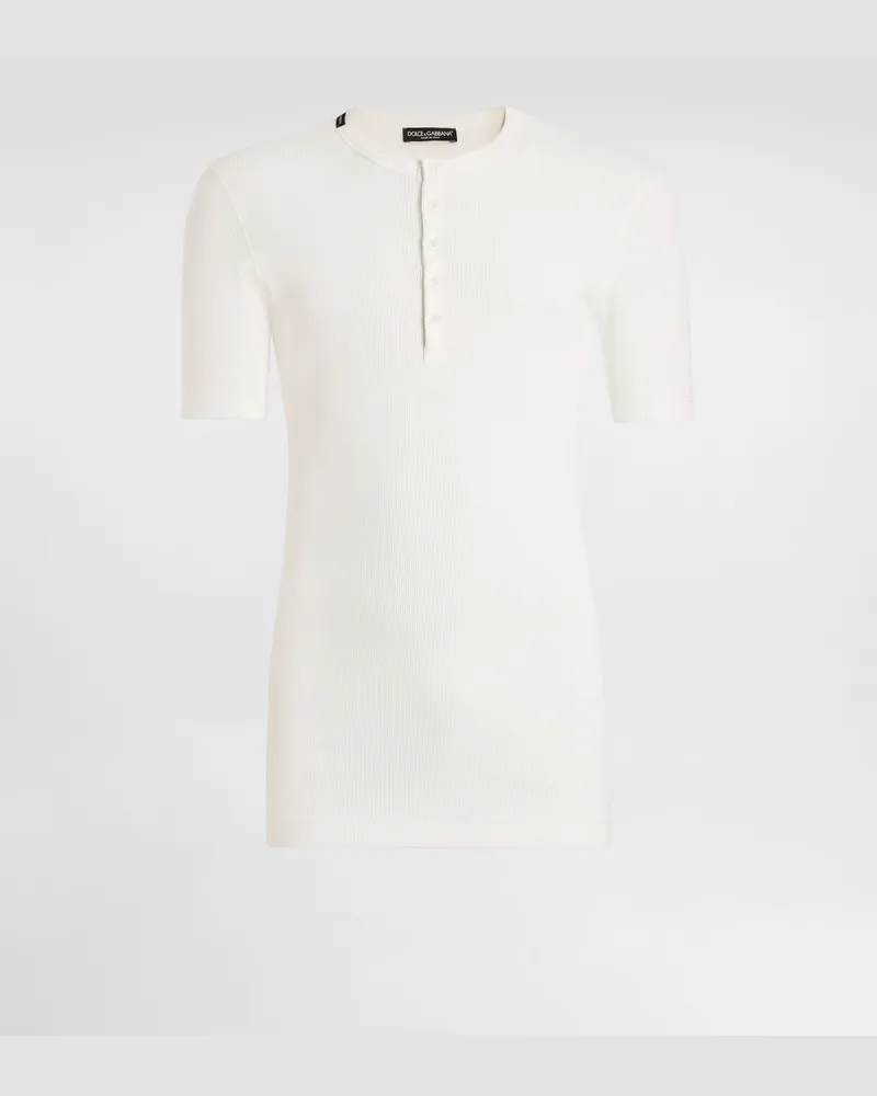 Dolce & Gabbana Serafino Cotton T-shirt - Mann T-shirts Und Polos Wei White