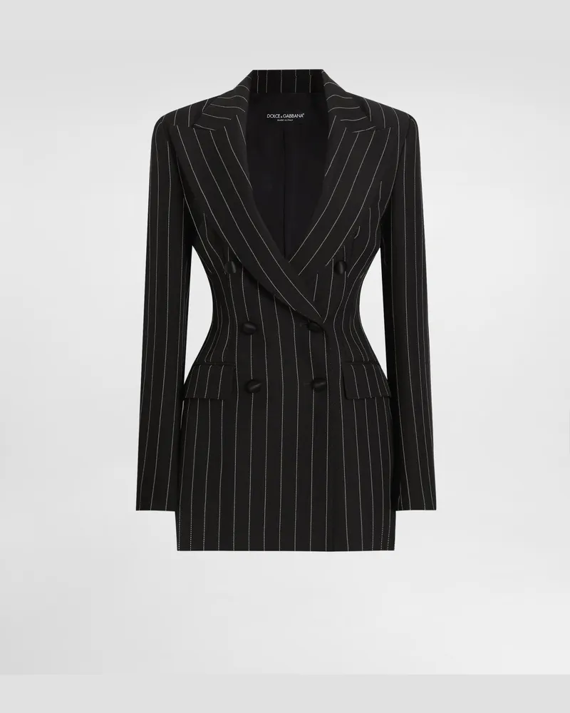 Dolce & Gabbana Zweireihige Nadelstreifenjacke Aus Wolle - Frau Blazer #n/d Mehrfarbig