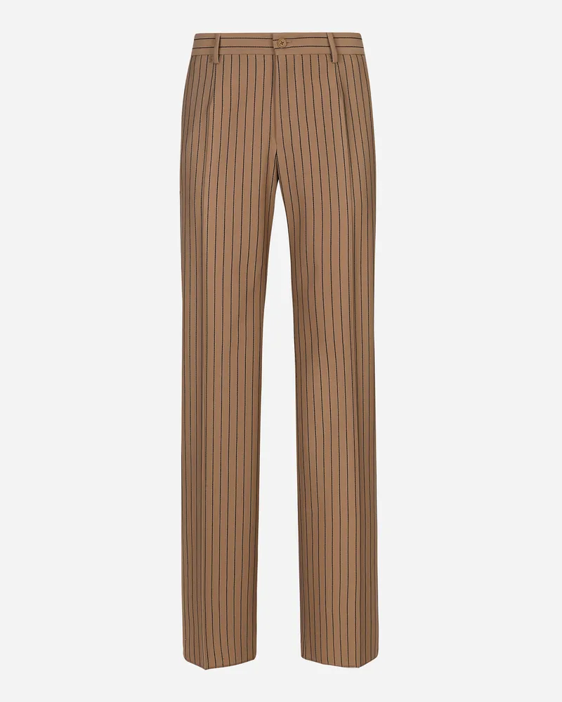 Dolce & Gabbana Nadelstreifenhose Mit Geradem Bein - Mann Hosen Und Shorts Mehrfarbig Beige