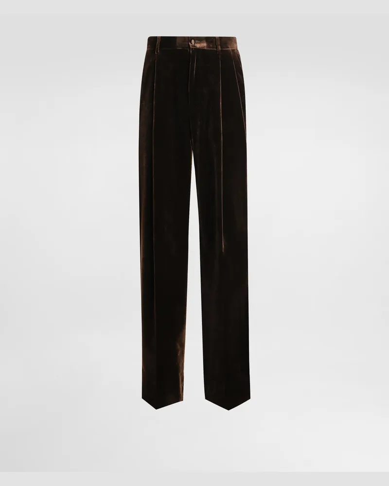 Dolce & Gabbana Smooth Velvet Trousers - Mann Hosen Und Shorts Mehrfarbig Multicolor