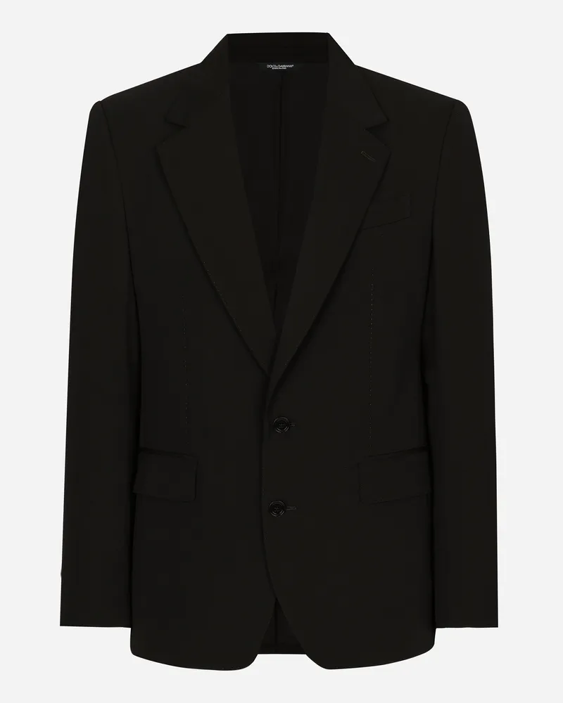 Dolce & Gabbana Wool Twill Double-breasted Jacket - Mann Anzüge Und Blazer Schwarz Black