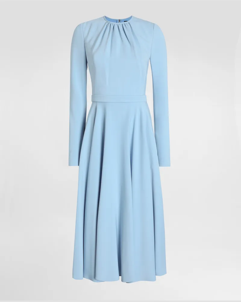 Dolce & Gabbana Structured Cady Dress - Frau Kleider Azurblau Viskose Azurblau