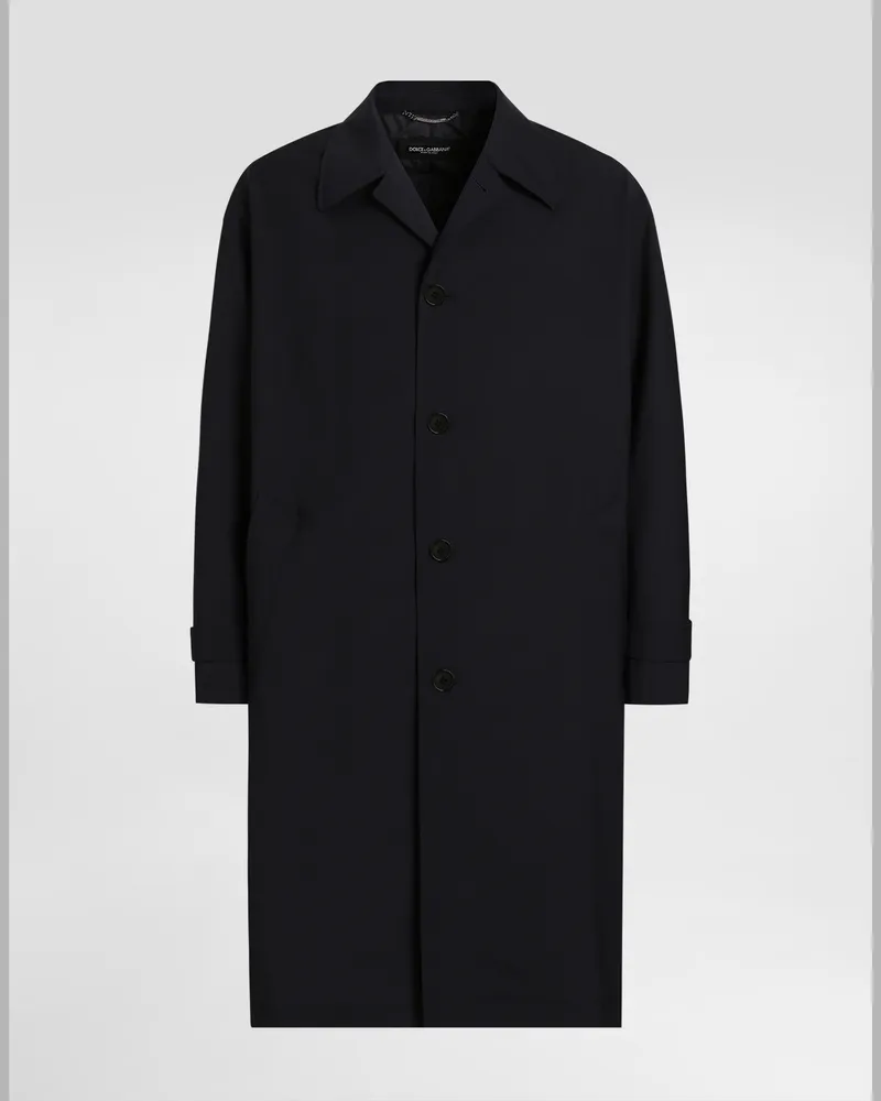 Dolce & Gabbana Einreihiger Trenchcoat Aus Wolle - Mann Mäntel Und Jacken Blau Blau