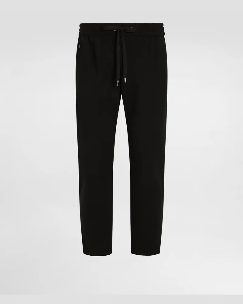 Dolce & Gabbana Jersey-jogginghose Mit Dg-patch - Mann Hosen Und Shorts Schwarz Schwarz