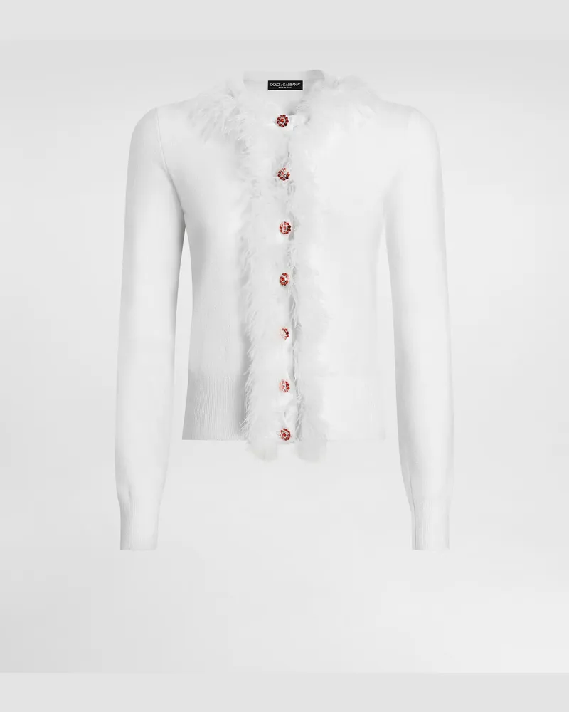 Dolce & Gabbana Cardigan Aus Baumwolle - Frau Strickwaren Wei Weiss