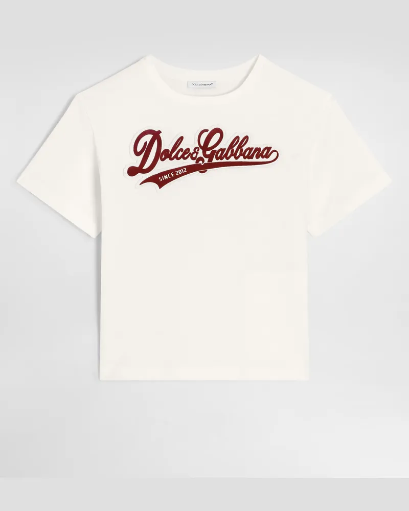 Dolce & Gabbana T-shirt Aus Jersey Mit Logo - Mann Collection Wei 