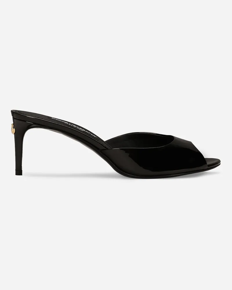 Dolce & Gabbana Mule Aus Lackleder - Frau Pantoletten Und Mules Schwarz Leder Schwarz