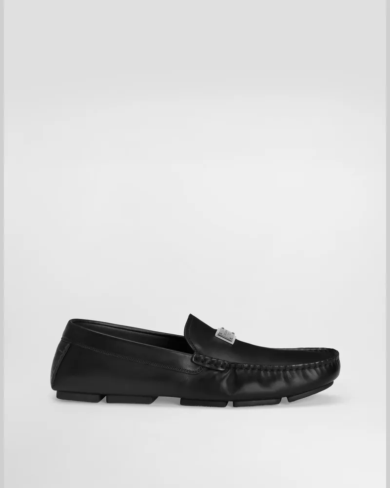 Dolce & Gabbana Dg Driver Calfskin Loafers - Mann Driver Und Mokassins Schwarz Black