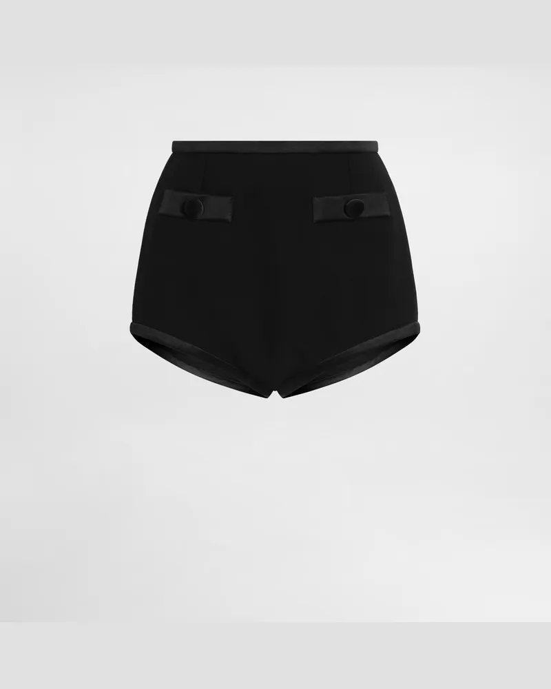 Dolce & Gabbana Kurze Hose Im Panty-stil Aus Wolle - Frau Hosen Und Shorts Schwarz Schwarz