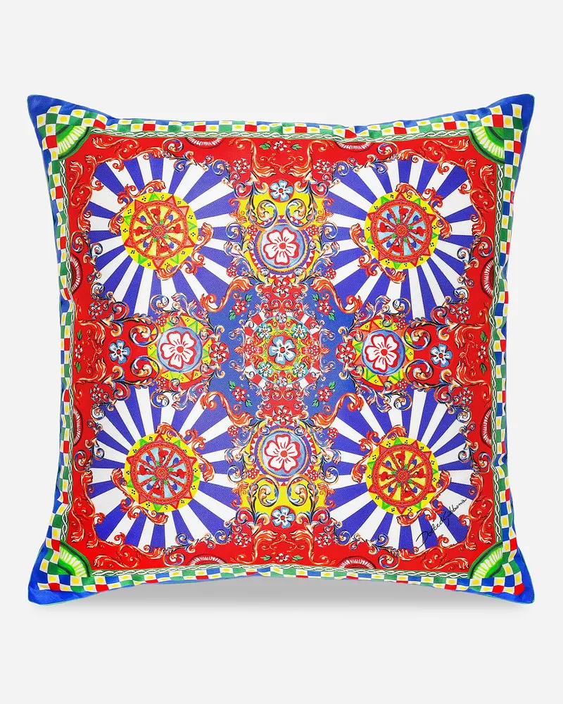 Dolce & Gabbana Silk Twill Cushion Medium - Mittelgroße Kissen Mehrfarbig Mehrfarbig