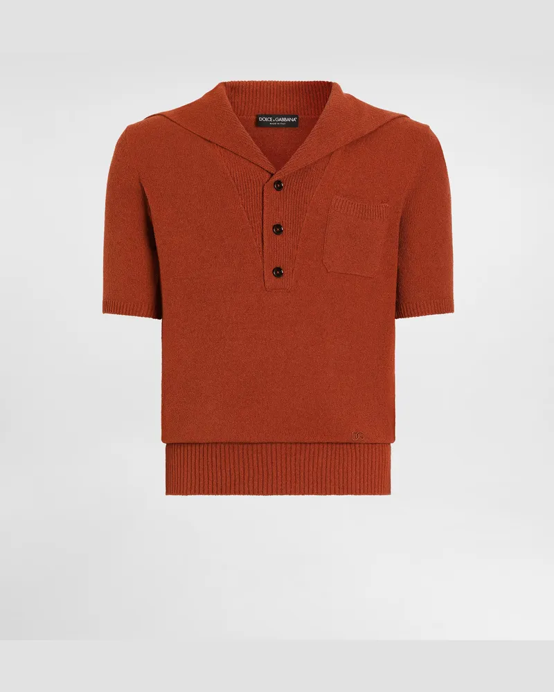 Dolce & Gabbana Smooth Knit Polo Shirt - Mann Strickwaren Rot Rot