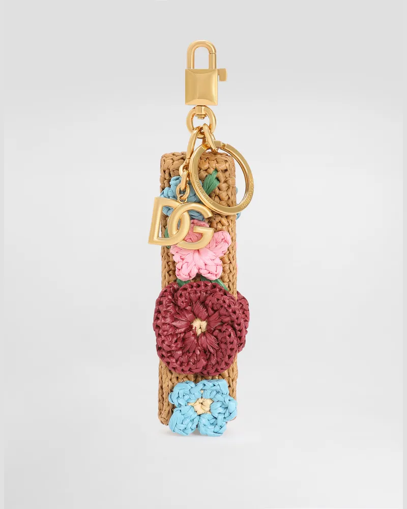 Dolce & Gabbana Crochet Raffia Keychain - Frau Collection Mehrfarbig Mehrfarbig