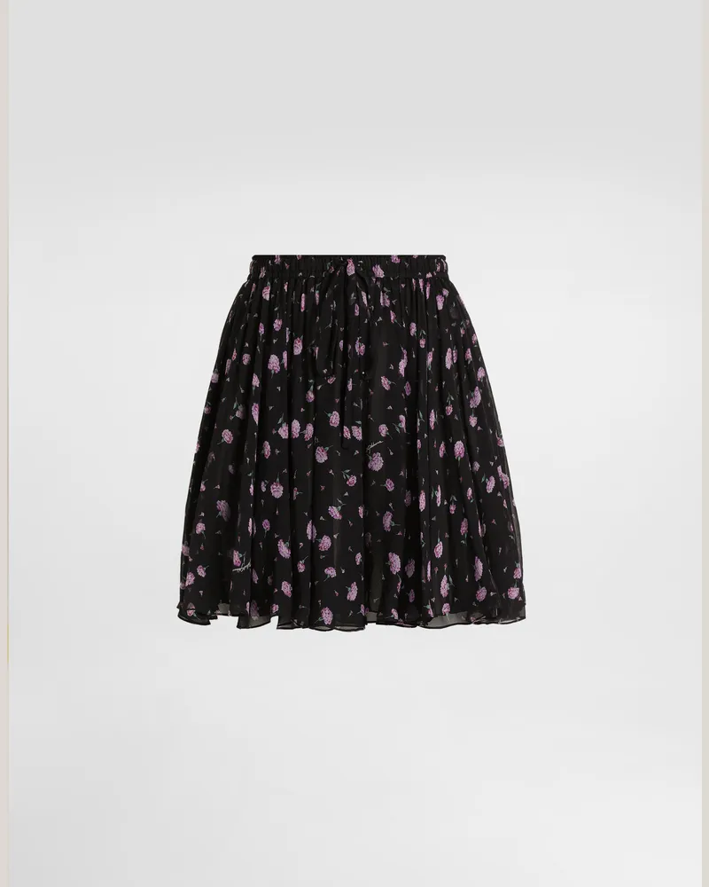 Dolce & Gabbana Longuette-tellerrock Aus Chiffon Mit Nelken-print - Frau Röcke Mehrfarbig Mehrfarbig