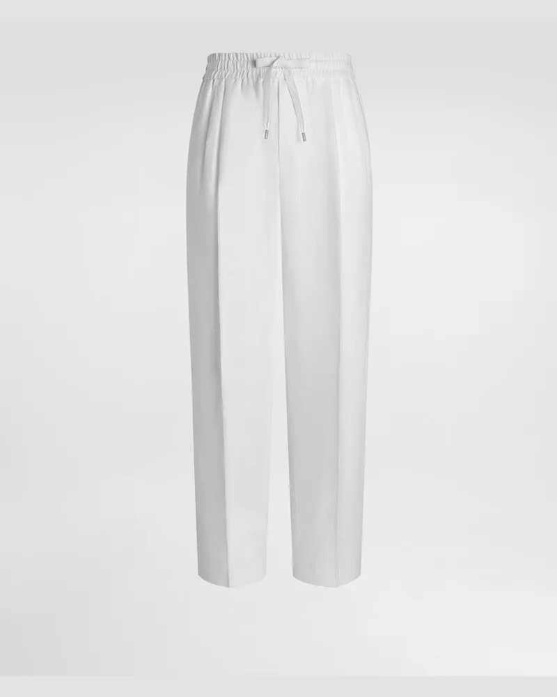 Dolce & Gabbana Jogginghose Aus Leinen - Mann Hosen Und Shorts Wei� Leinen Weiss
