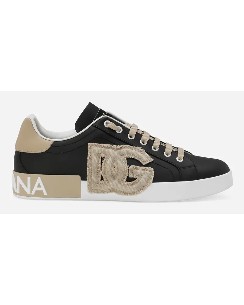 Dolce & Gabbana Sneaker Portofino aus Kalbsleder Schwarz