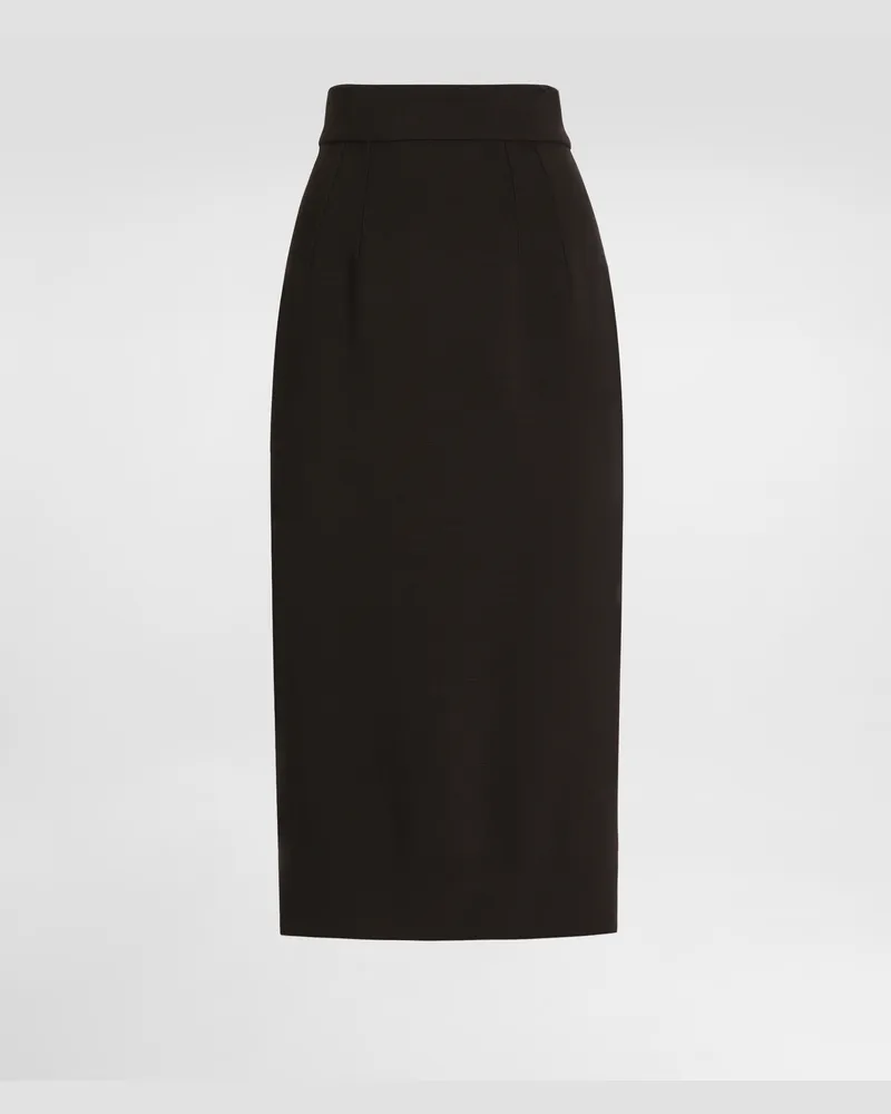 Dolce & Gabbana Schlauchrock Aus Elastischer Wolle - Frau Röcke Schwarz Schwarz