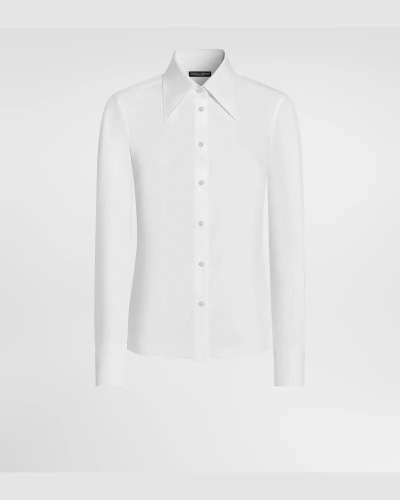 Dolce & Gabbana Hemd Aus Popeline - Frau Blusen Und Tops Wei White