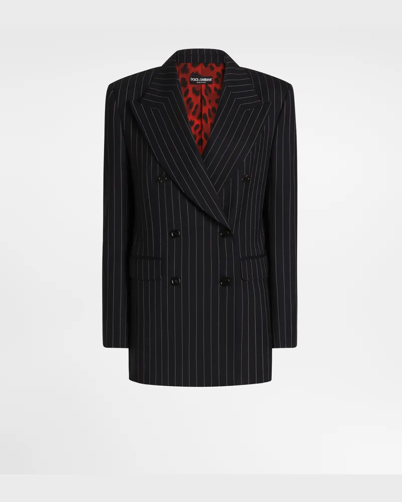 Dolce & Gabbana Zweireihige Jacke Linda Aus Wolle In Nadelstreifenoptik - Frau Blazer Mehrfarbig Wolle Mehrfarbig