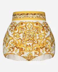 Dolce & Gabbana Panty-Shorts im Ballon-Stil aus Baumwollpopeline Majolika-Print Drucken