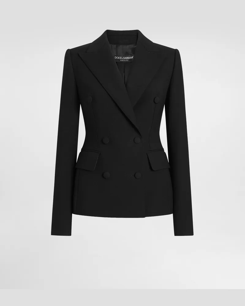 Dolce & Gabbana Zweireihige Jacke Aus Double-wollcrêpe - Frau Collection Schwarz Schwarz