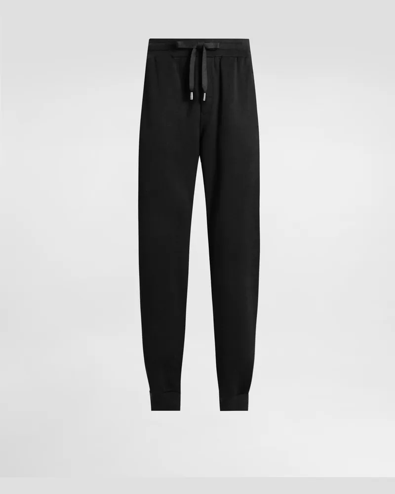 Dolce & Gabbana Jersey Trousers With Patch - Mann Collection Schwarz Black