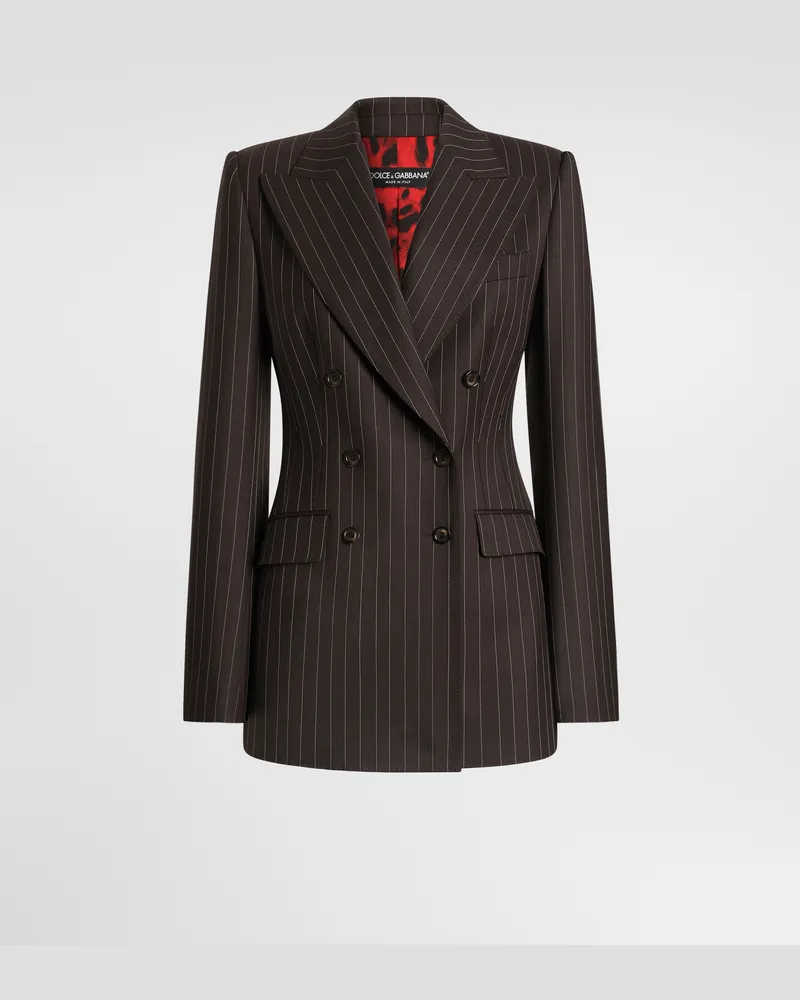 Dolce & Gabbana Blazer Turlington Aus Twill Mit Zweireihigem Verschluss In Nadelstreifenoptik - Frau Collection Mehrfarbig Multicolor