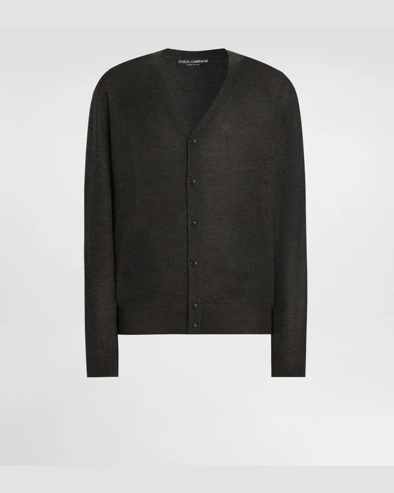 Dolce & Gabbana Cashmere Cardigan With Buttons - Mann Strickwaren Grau Grey