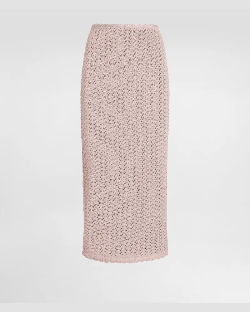 Dolce & Gabbana Viscose Crochet Skirt - Frau Röcke Rosa Rosa