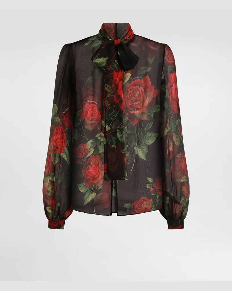 Dolce & Gabbana Rose-print Chiffon Blouse - Frau Blusen Und Tops Multicolor Multicolor