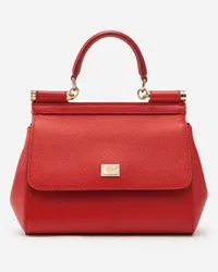 Dolce & Gabbana Kleine Sicily tasche aus dauphine-leder Rot