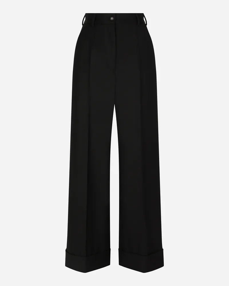 Dolce & Gabbana Culotte-hose Aus Twill - Frau Hosen Und Shorts Schwarz Wolle Schwarz