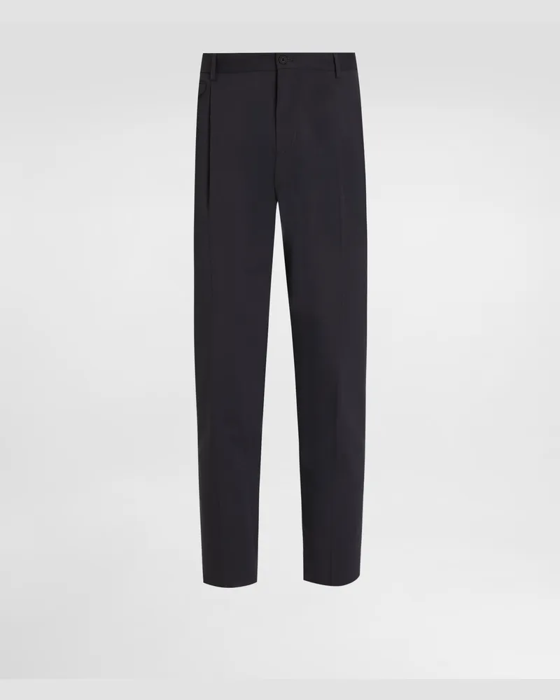 Dolce & Gabbana Wool Canvas Trousers - Mann Hosen Und Shorts Blau Blue