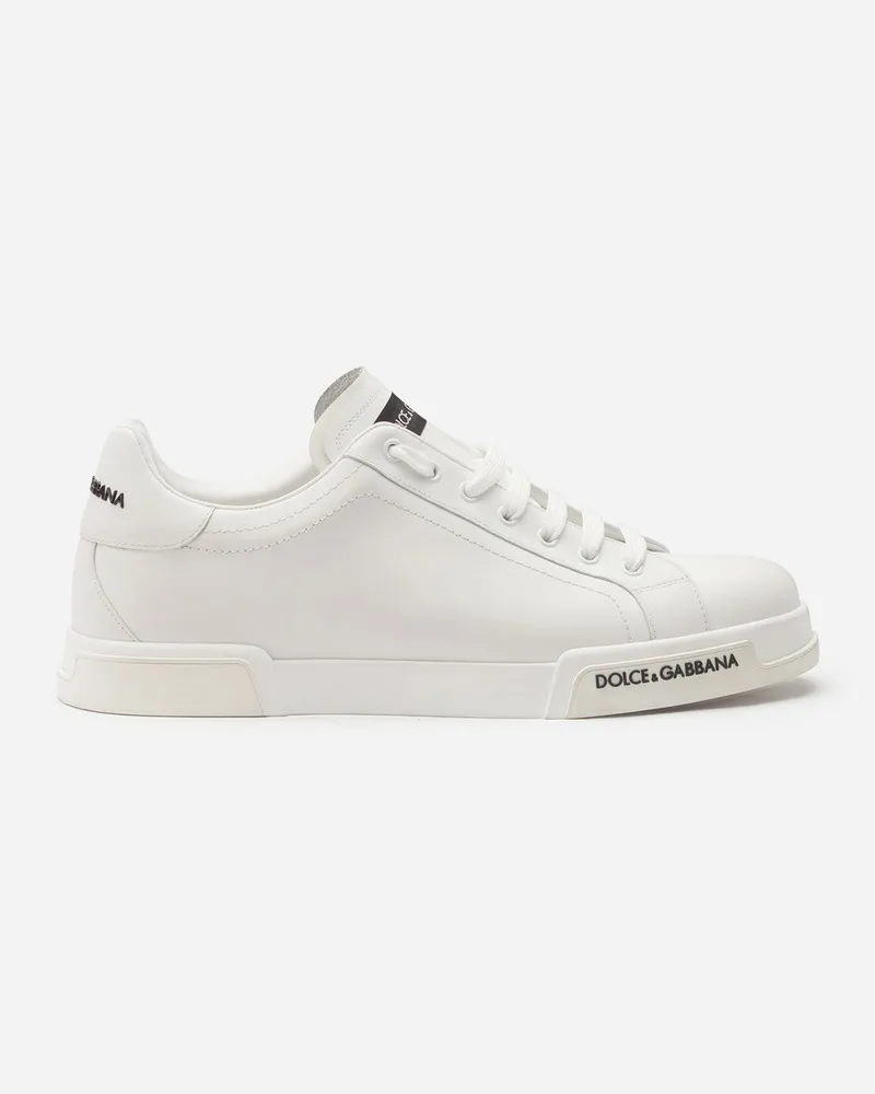 Dolce & Gabbana Sneaker Portofino Aus Kalbsnappaleder - Mann Sneakers Wei� Leder Weiss