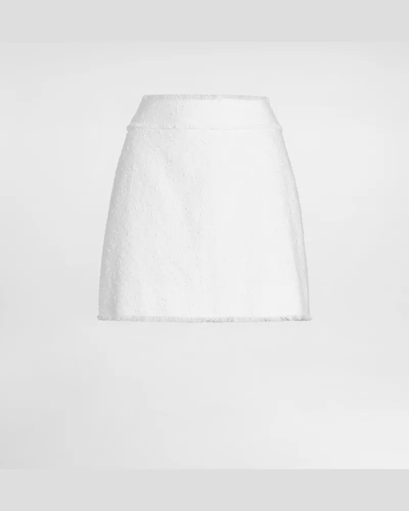 Dolce & Gabbana Minirock Aus Raschel-baumwolltweed - Frau Röcke Wei Weiss