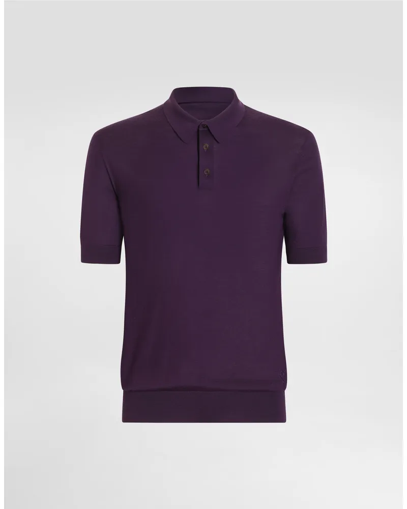 Dolce & Gabbana Poloshirt Aus Kaschmir - Mann Strickwaren Violett Violett