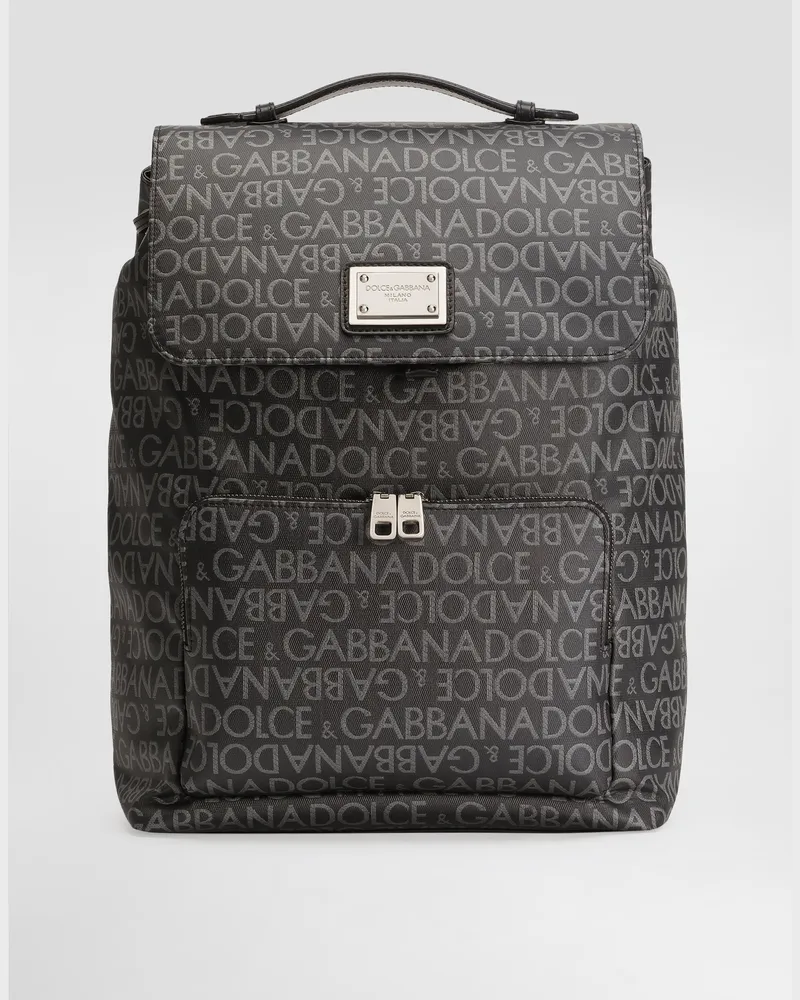 Dolce & Gabbana Rucksack Aus Beschichtetem Jacquard - Mann Rucksäcke Und Bauchtaschen Mehrfarbig Stoff Mehrfarbig