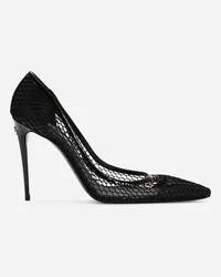 Dolce & Gabbana Pumps aus Netzgewebe und Lackleder Schwarz