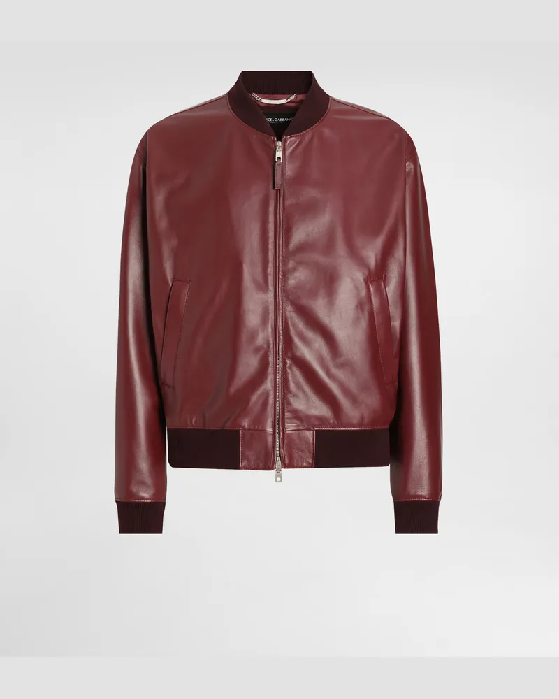 Dolce & Gabbana Bomberjacke Aus Schafleder - Mann Mäntel Und Jacken Bordeaux Burgunderrot
