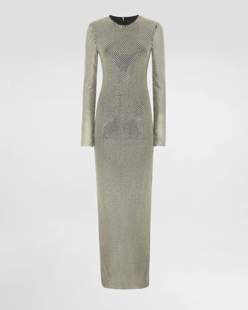 Dolce & Gabbana Langes Kleid Aus Crystal-mesh - Frau Kleider Gold Gold