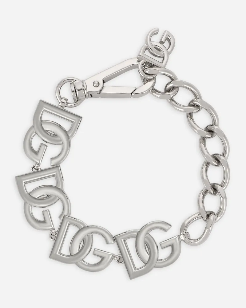 Dolce & Gabbana Armband Mit Dg-logos - Mann Bijoux Silber Metall Silber